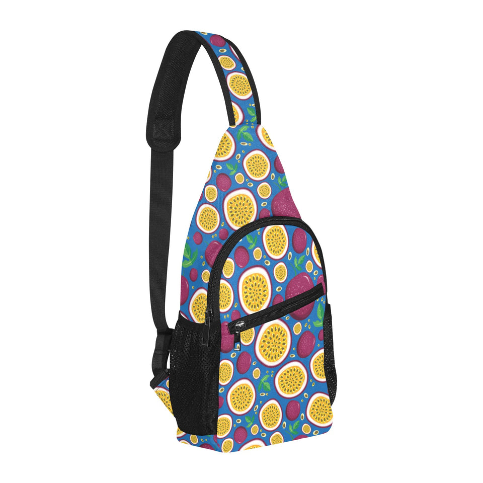 Passion fruit blue background All Over Print Chest Bag