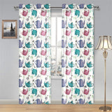 Tea pots Pattern Print Design 05 Gauze Curtain