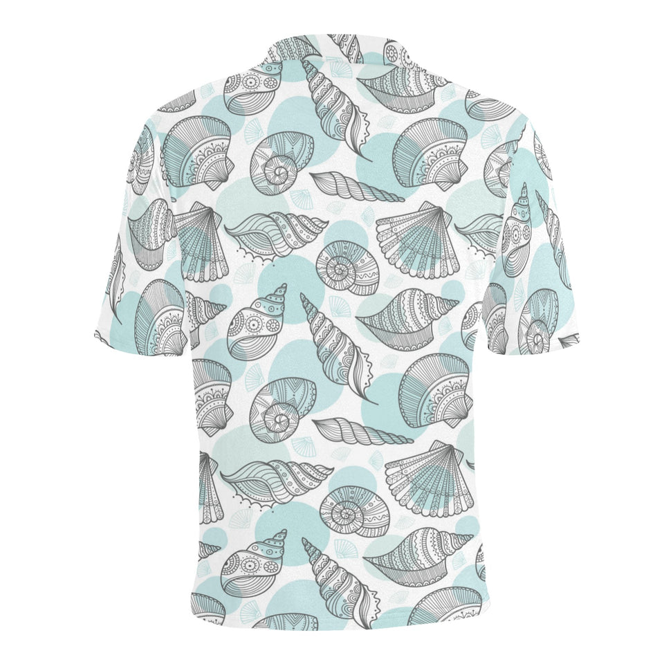 Shell polynesian tribal Men's All Over Print Polo Shirt