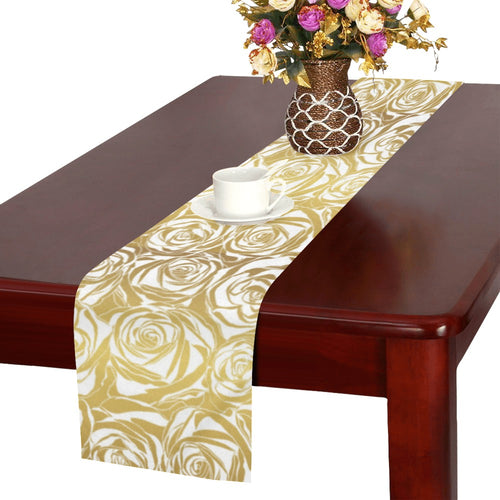 Rose Pattern Print Design 05 Table Runner