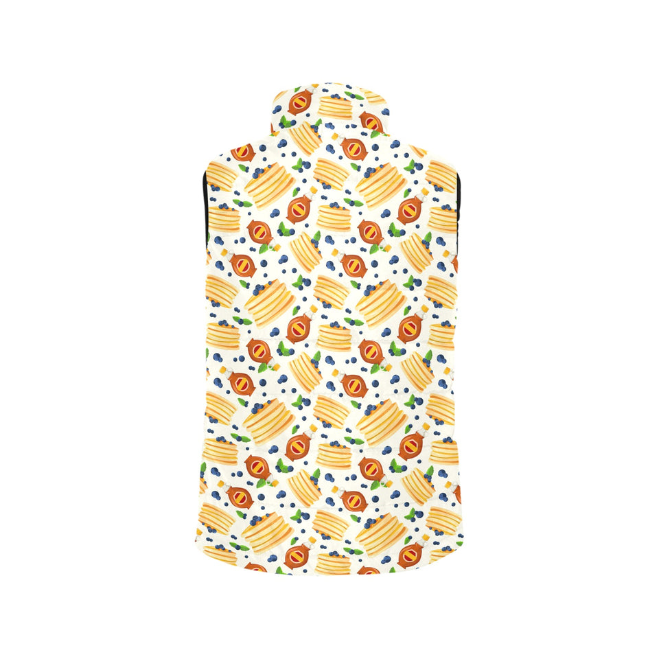 Pancake Pattern Print Design 02 Women's Padded Vest