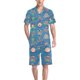 Darts Pattern Print Design 02 Men's V-Neck Short Pajama Set