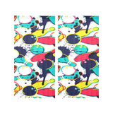 watercolor bowling ball pins Gauze Curtain