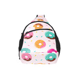 Donut pattern glaze pink background All Over Print Chest Bag