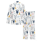Cute sleeping sheep moon cloud pattern Men's Long Pajama Set