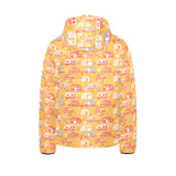 Camper Van Pattern Print Design 04 Kids' Boys' Girls' Padded Hooded Jacket