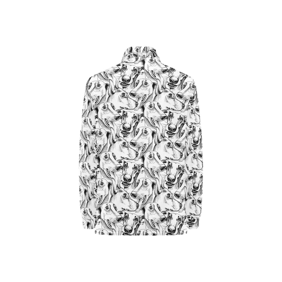Greyhound Pattern Print Design 01 Women's Long Sleeve Polo Shirt