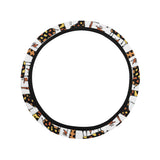 Giraffe Pattern Print Design 05 Car Steering Wheel Cover