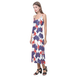 Kangaroo Australian pattern V-Neck Open Fork Long Dress