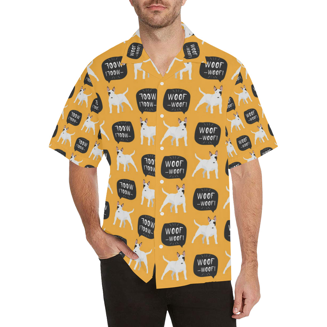 Bull Terrier Pattern Print Design 03 Men's All Over Print Hawaiian Shirt (Model T58)