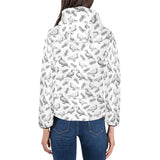 Pigeon Pattern Print Design 05 Women's Padded Hooded Jacket