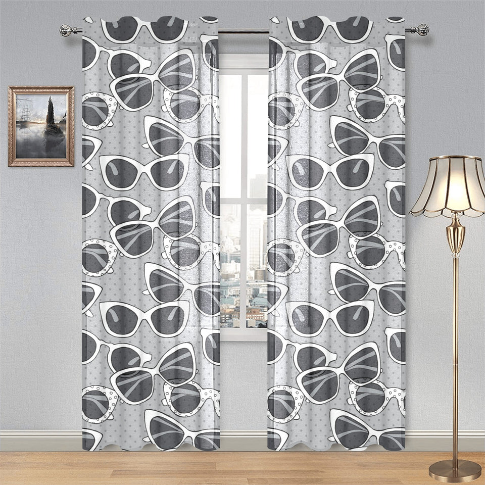 Sun Glasses Pattern Print Design 04 Gauze Curtain