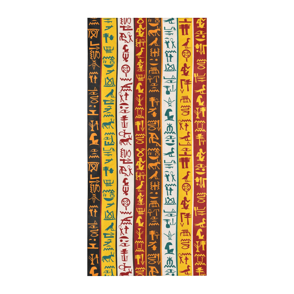 Egypt Hieroglyphics Pattern Print Design 01 Beach Towel