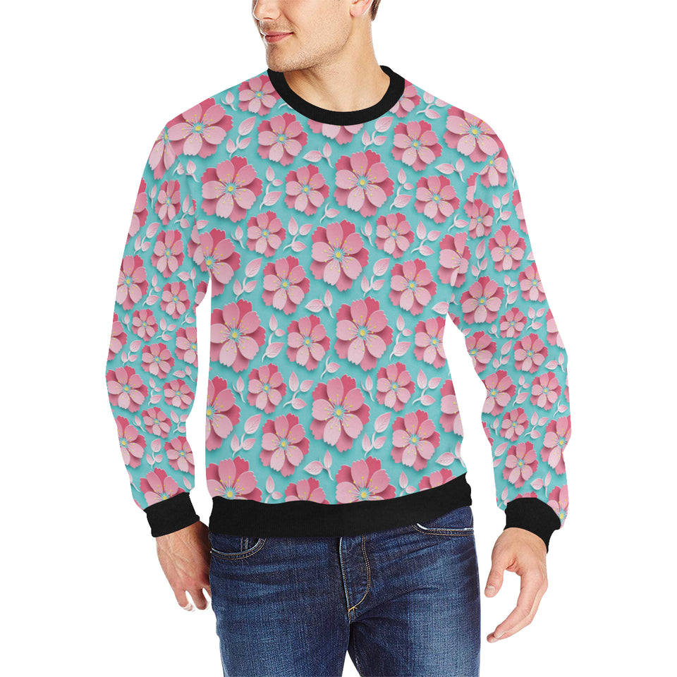 3D sakura cherry blossom pattern Men's Crew Neck Sweatshirt
