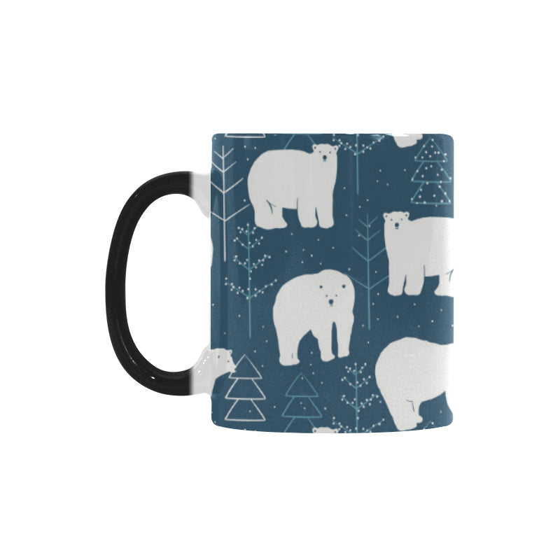 polar bear mother her child pattern Morphing Mug Heat Changing Mug