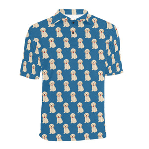 Golden Retriever Pattern Print Design 03 Men's All Over Print Polo Shirt