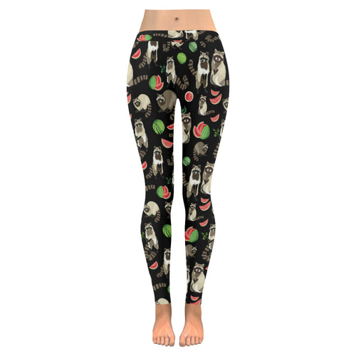 Raccoon watermelon pattern Women's Legging Fulfilled In US
