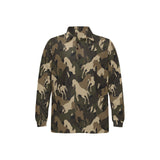 Horse Camouflage Pattern Men's Long Sleeve Polo Shirt