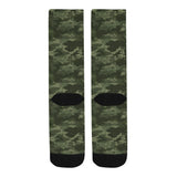 Digital Green camouflage pattern Crew Socks