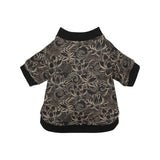 luxurious gold lotus waterlily black background All Over Print Pet Dog Round Neck Fuzzy Shirt