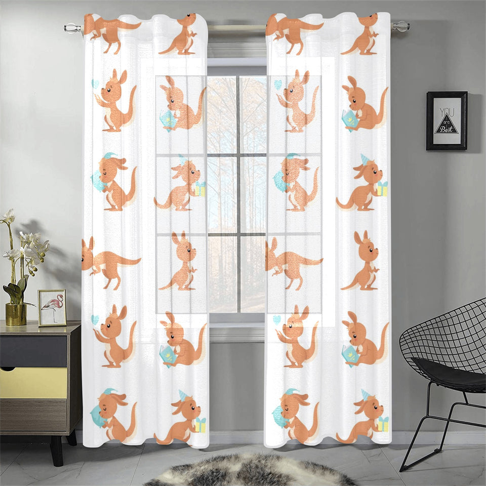 Cute Kangaroo pattern Gauze Curtain