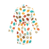 Colorful american football ball pattern Women's Long Sleeve Belted Night Robe