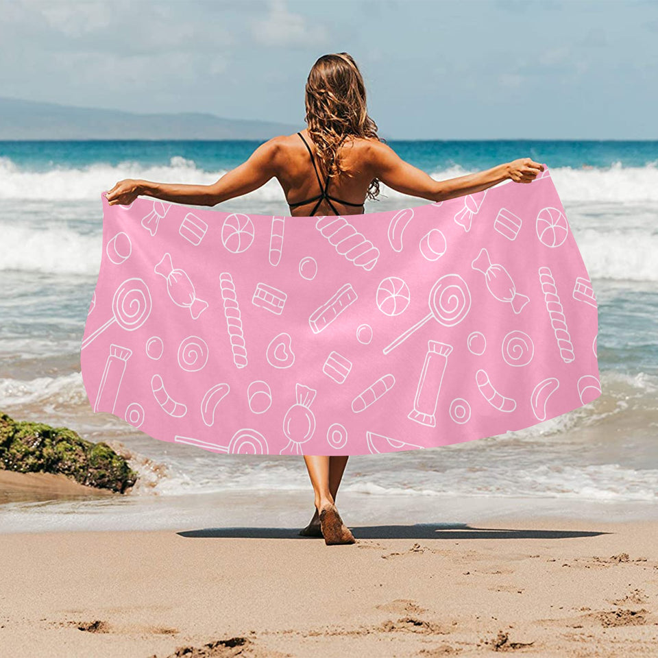 Sweet candy pink background Beach Towel