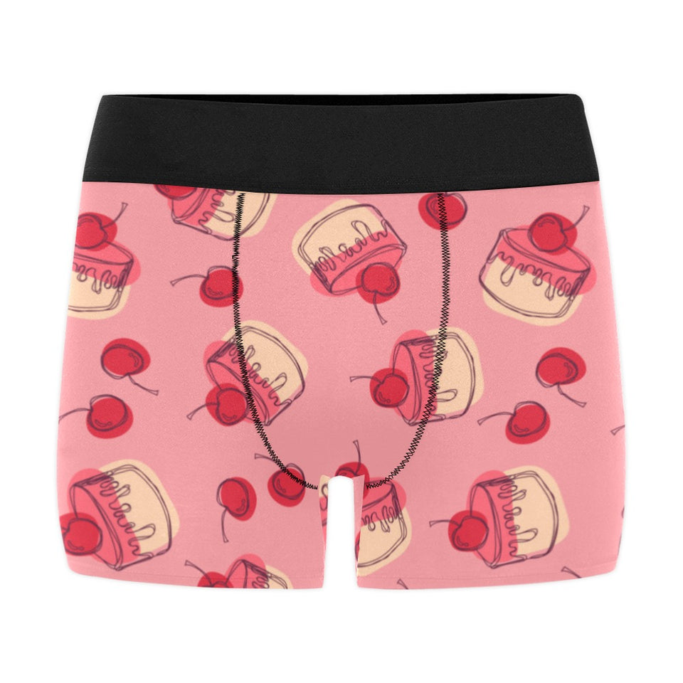 Cake cherry pattern Men's All Over Print Boxer Briefs Men's Underwear