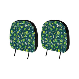 Lime ice flower pattern Car Headrest Cover