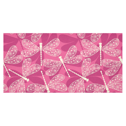 Beautiful dragonfly pink background Tablecloth