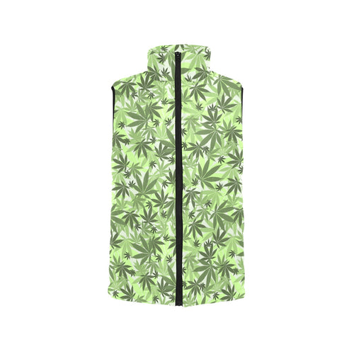 Canabis Marijuana Weed Pattern Print Design 01 Men's Padded Vest
