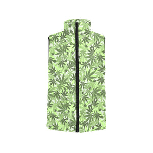 Canabis Marijuana Weed Pattern Print Design 01 Men's Padded Vest