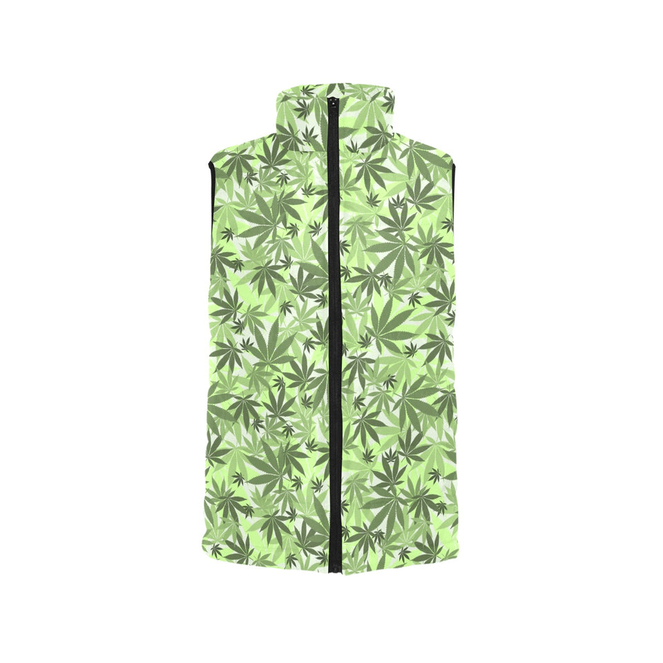 Canabis Marijuana Weed Pattern Print Design 01 Men's Padded Vest