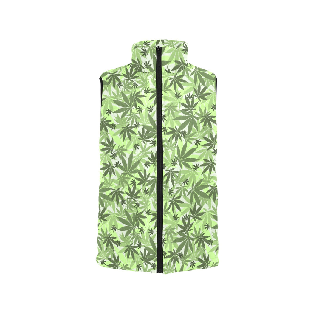 Canabis Marijuana Weed Pattern Print Design 01 Men's Padded Vest