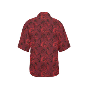 Rose Pattern Print Design 03 Women's All Over Print Hawaiian Shirt