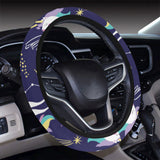 Hand drawn cute unicorn star planet Car Steering Wheel Cover