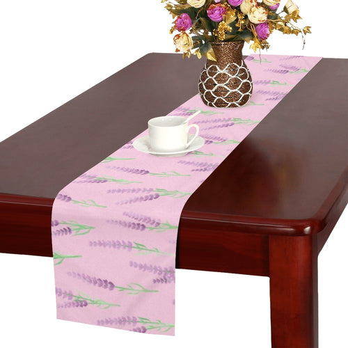 Lavender pattern pink background Table Runner