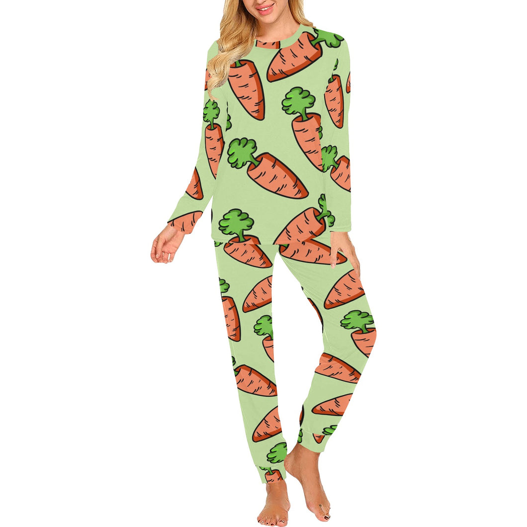 Carrot Pattern Print Design 05 Women's All Over Print Pajama Set