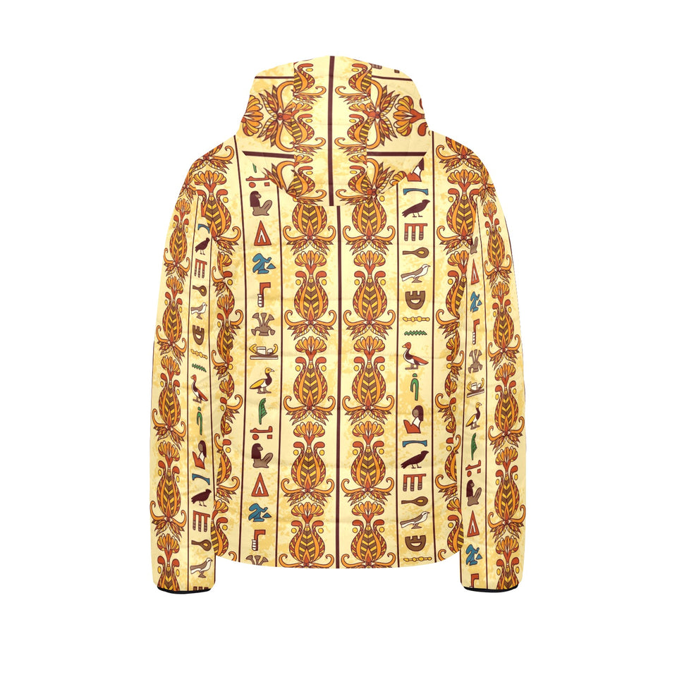 Egypt Hieroglyphics Pattern Print Design 04 Kids' Boys' Girls' Padded Hooded Jacket
