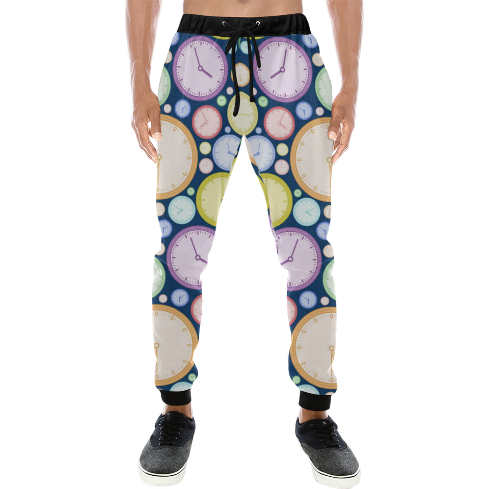 Colorful clock background Unisex Casual Sweatpants
