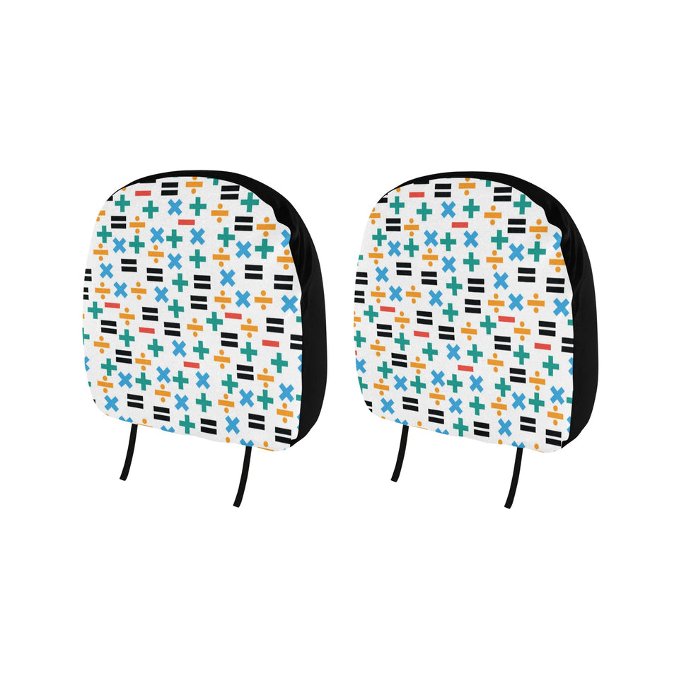 Math Pattern Print Design 05 Car Headrest Cover