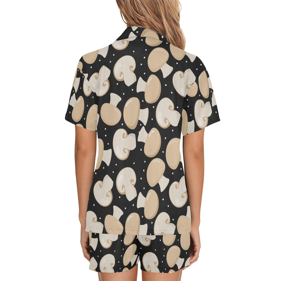 Champignon mushroom pattern Women's V-Neck Short Pajama Set