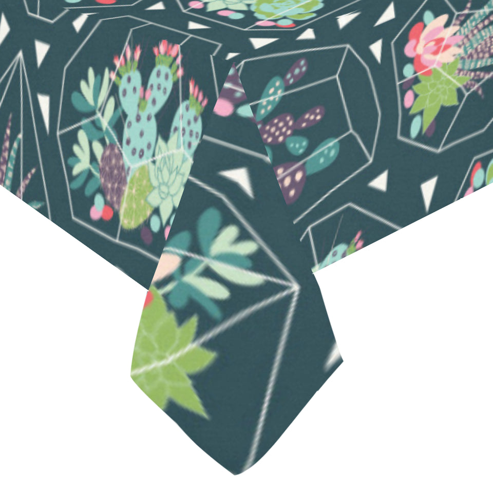 Cactus glass terrarium pattern Tablecloth
