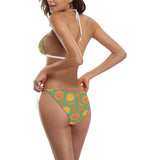 orange fruit pattern green background Sexy Bikinis Two-Piece Swimsuits
