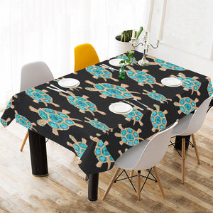 Sea turtle blue stone pattern Tablecloth