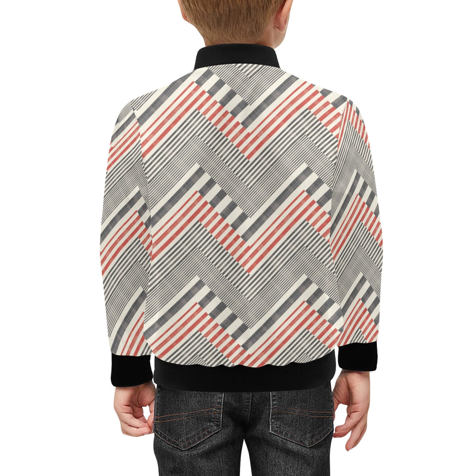 zigzag chevron striped pattern Kids' Boys' Girls' Bomber Jacket