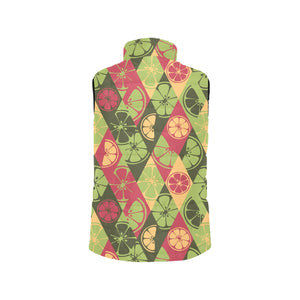 Cool Geometric lime pattern Men's Padded Vest