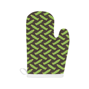 Green Peas Pattern Print Design 05 Heat Resistant Oven Mitts