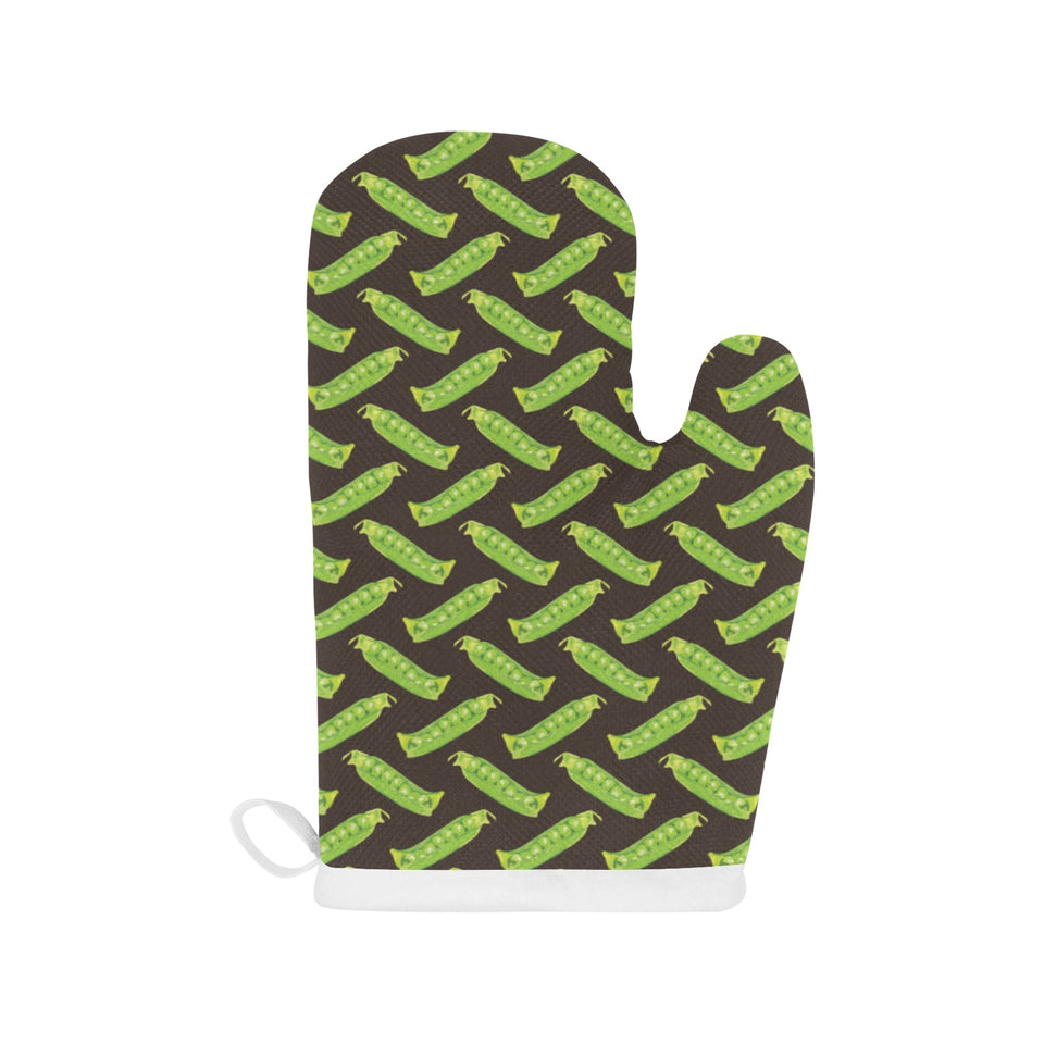 Green Peas Pattern Print Design 05 Heat Resistant Oven Mitts