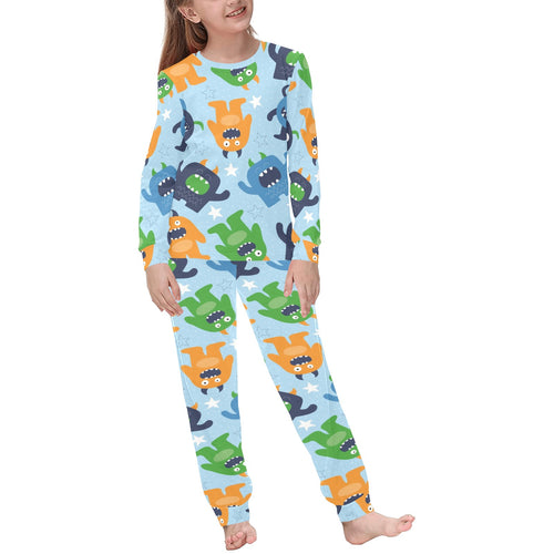 Alien Pattern Print Design 04 Kids' Boys' Girls' All Over Print Pajama Set